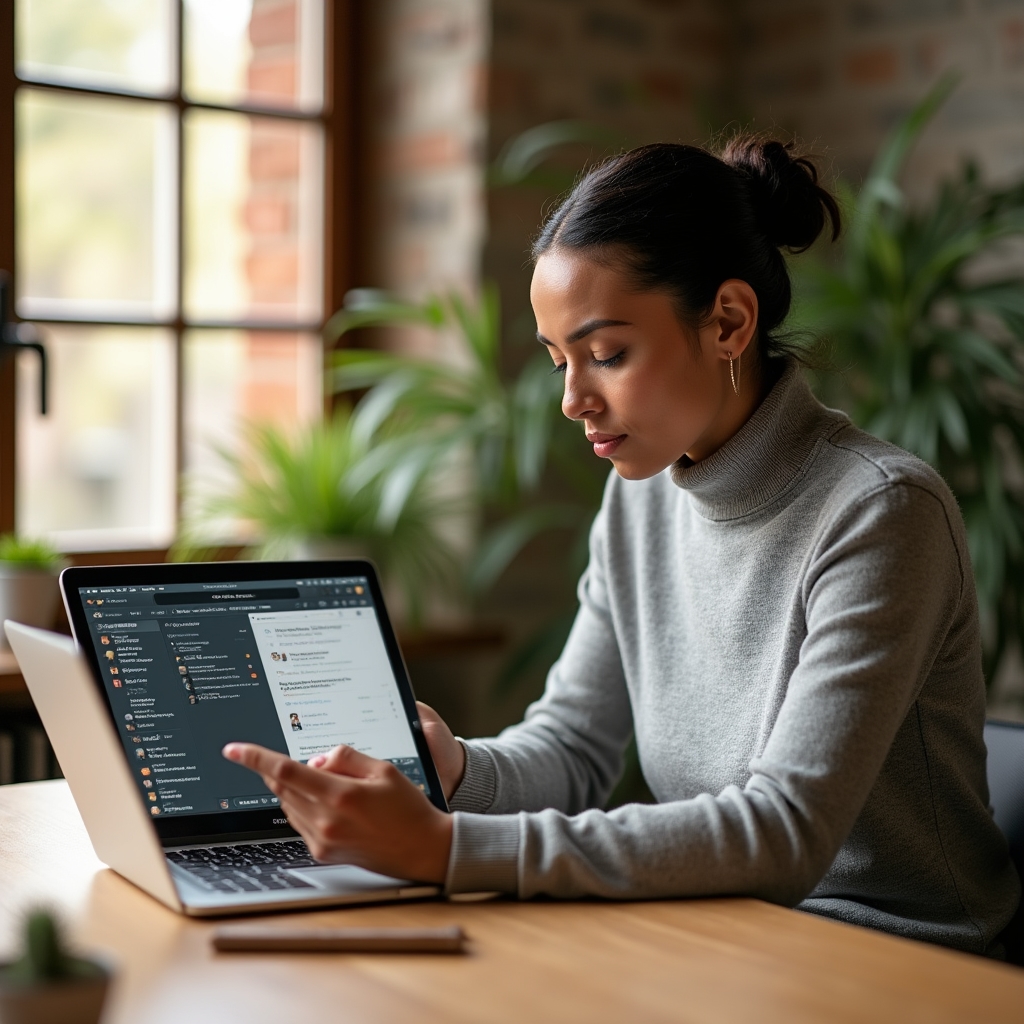 Podcaster reviewing their show listing on multiple podcast directories displayed on a tablet and laptop side by side